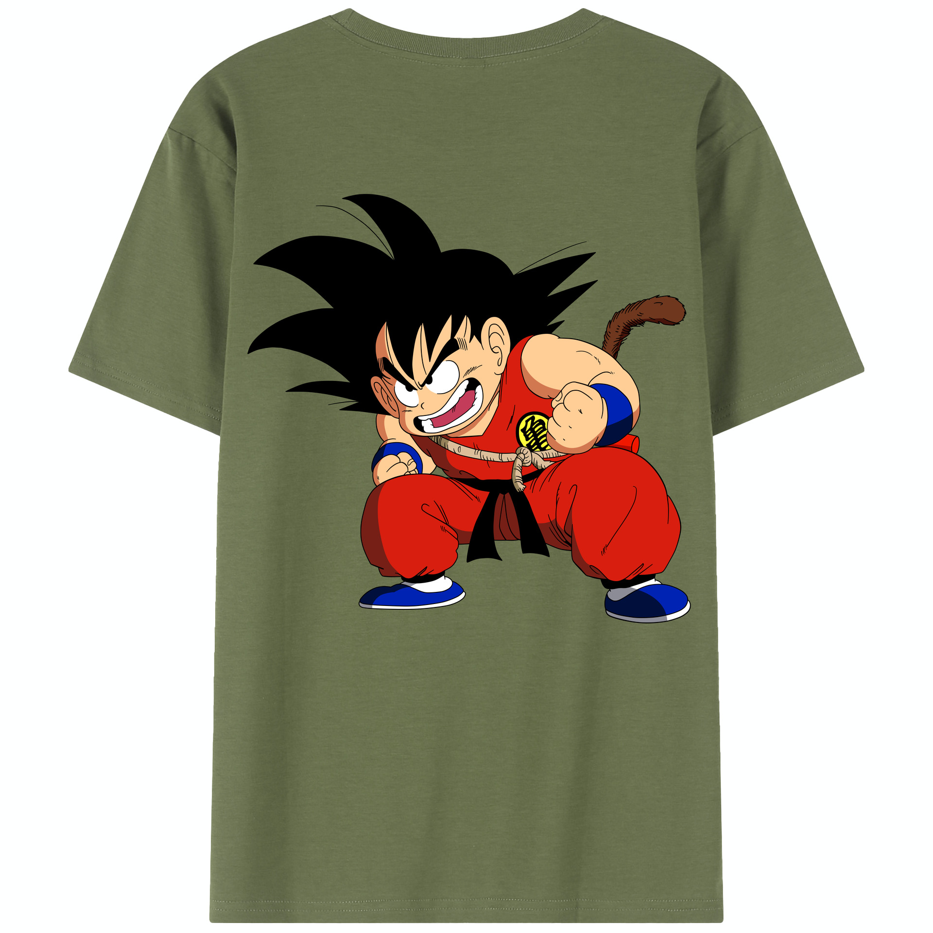 （画像用） ドラゴンボール 孫悟空（そん ごくう）Son Goku カカロット DRAGON BALL Kakarotto 綿100％半袖Tシャツ（背面プリント）